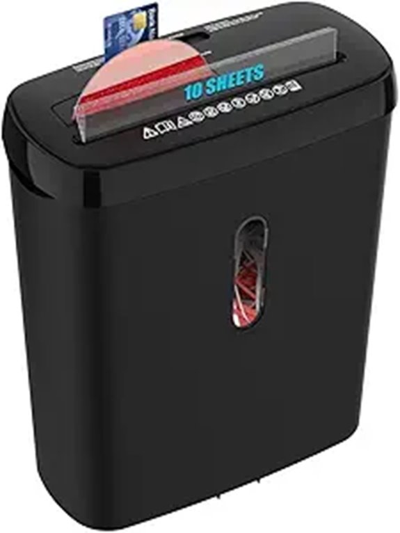 Woolsche 10-Sheet Strip Cut Paper Shredder