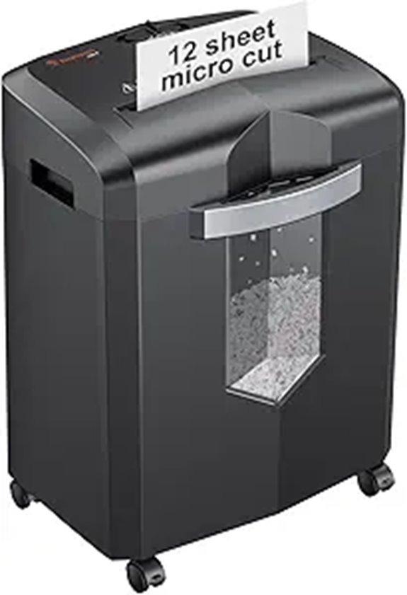 Bonsaii 12-Sheet Micro Cut Shredder with Jam-Proof System