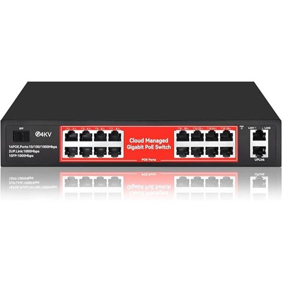 STEAMEMO 16-Port Gigabit PoE Switch with Management