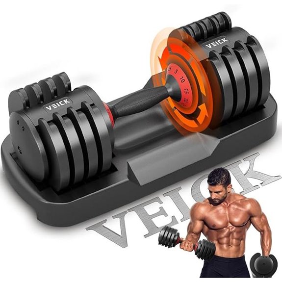 VEICK 25 lbs Adjustable Dumbbell with Handle