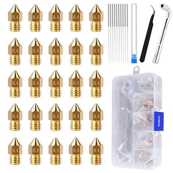 Comgrow 25PCS MK8 Nozzles for 3D Printers