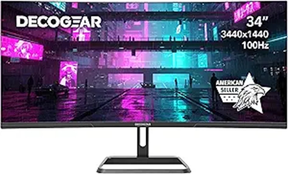 Deco Gear 34-Inch Curved UltraWide WQHD Monitor