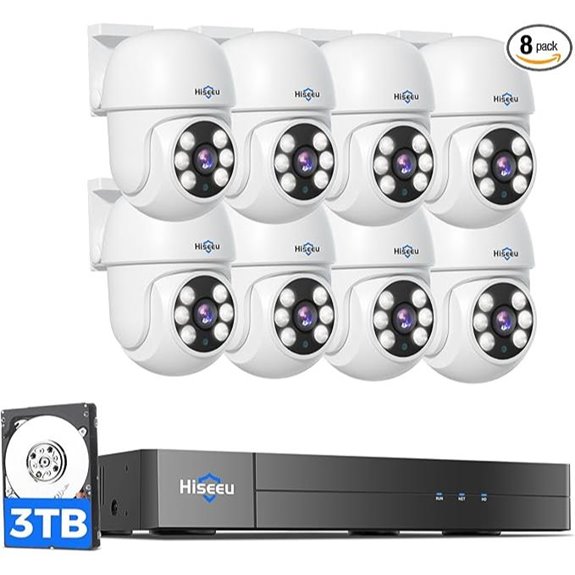 Hiseeu 3K Outdoor CCTV System with 8 Cameras