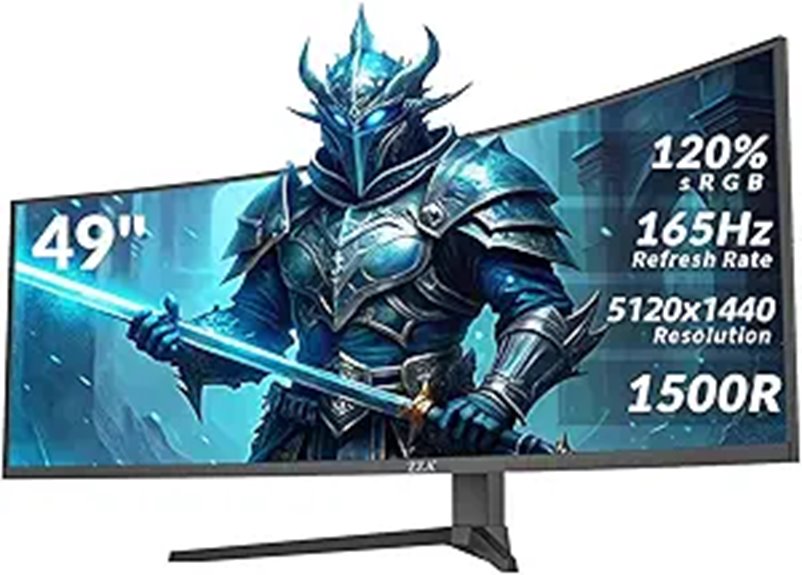 ZZA 49-Inch Ultra-Wide Curved Gaming Monitor