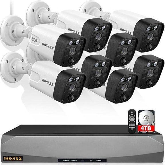 OOSSXX 4K 8MP PoE Outdoor Security Camera System
