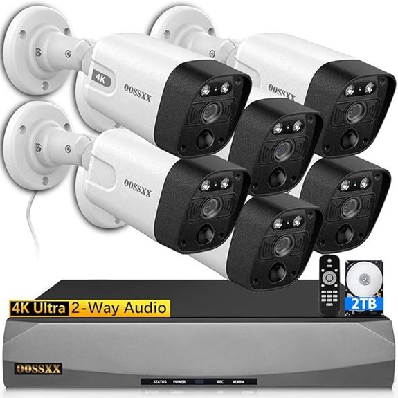 OOSSXX 4K 8MP PoE Outdoor Security Camera System