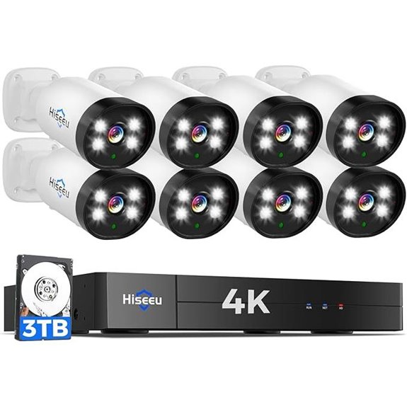 Hiseeu 4K Security Camera System with 8 Cameras