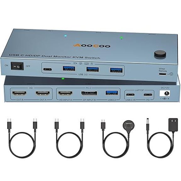 USB-C KVM Switch 4K@60Hz for Dual Monitors