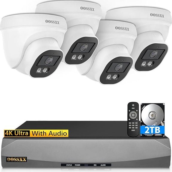 OOSSXX 4K/8MP PoE Outdoor Security Camera System