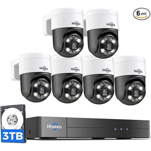 Hiseeu 4K PoE PTZ Camera System with 6 Cameras