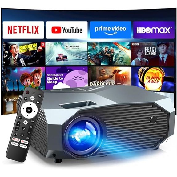 Smart 4K WiFi 6 Bluetooth Projector with HDMI USB
