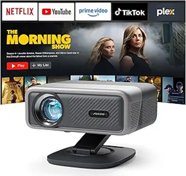 AuKing 4K WiFi/Bluetooth Projector with Auto-Focus