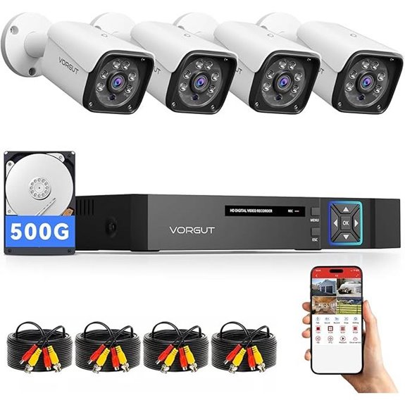 4-Channel 5MP Wired Security Camera System