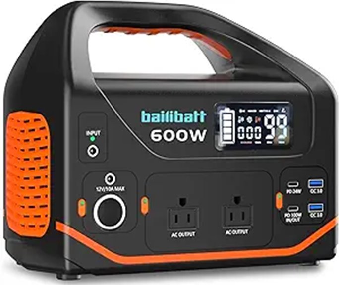 Portable 600W Lithium Power Station for Camping and Travel