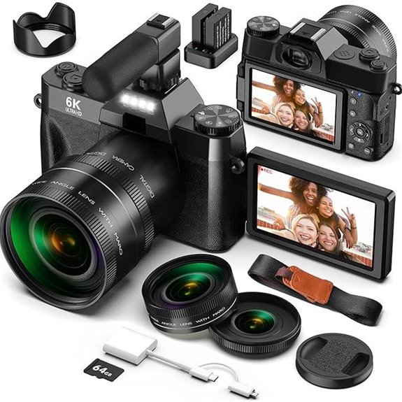 Yatao 6K 64MP Dual Lens Camera for Vlogging