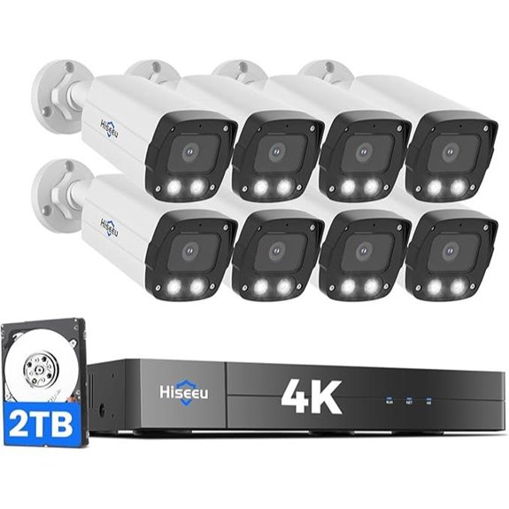 Hiseeu 8MP PoE Security Camera System (8 Cameras)