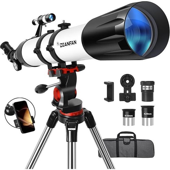 Dianfan 90mm Aperture Refractor Telescope with Accessories