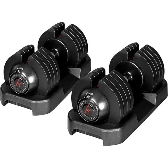Adjustable Dumbbell Set 52 lbs Home Gym Equipment
