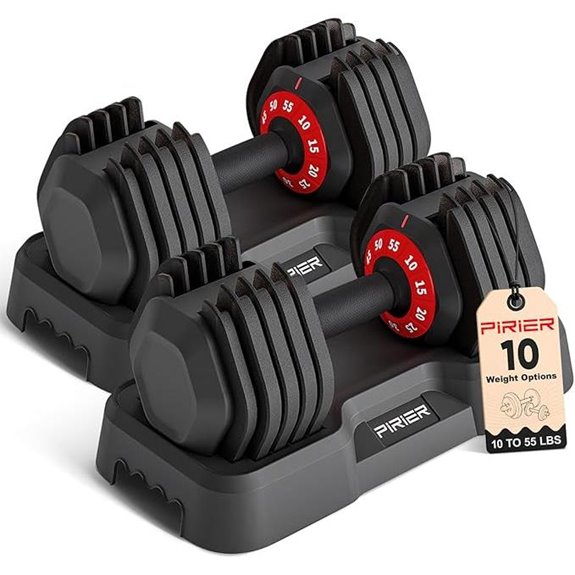 Adjustable 55LB Dumbbell Set with Anti-Slip Handles