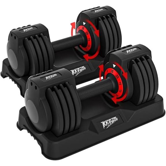 Adjustable Dumbbell Set with Anti-Slip Handles