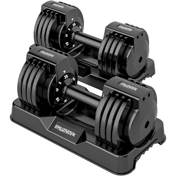 Adjustable Dumbbell Set 25/55lb 2-Piece Home Gym