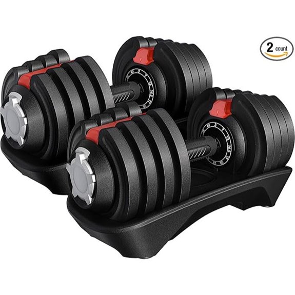 Yaheetech Adjustable Dumbbell Set with Tray