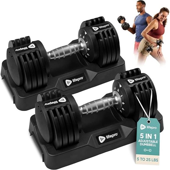Lifepro Adjustable Dumbbells for Home Gym Fitness
