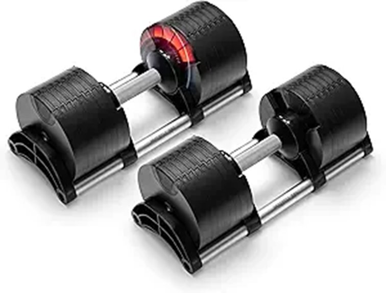 NUOBELL Adjustable Dumbbells 5-80 lbs for Home Gym