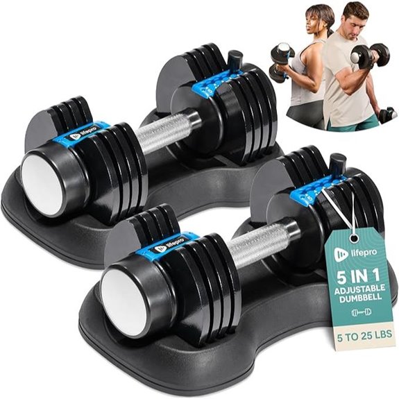 Lifepro Adjustable Dumbbells Set with Rack