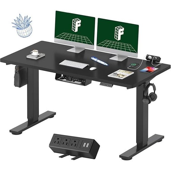 FLEXISPOT EN2 Electric Standing Desk with Power Strip
