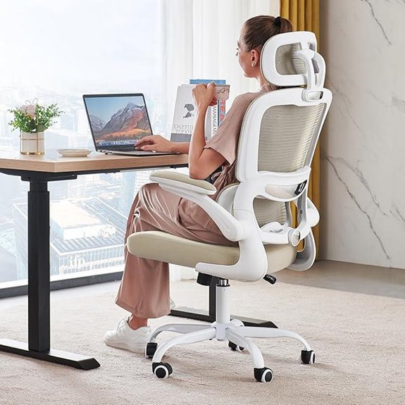 Ergonomic Mesh Office Chair with Wheels and High Back