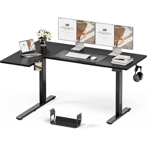 Muvai 59 Adjustable L-Shaped Standing Desk