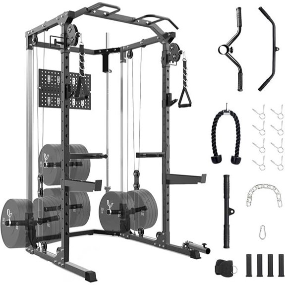 Multi-Function Power Cage with Adjustable Pulley System