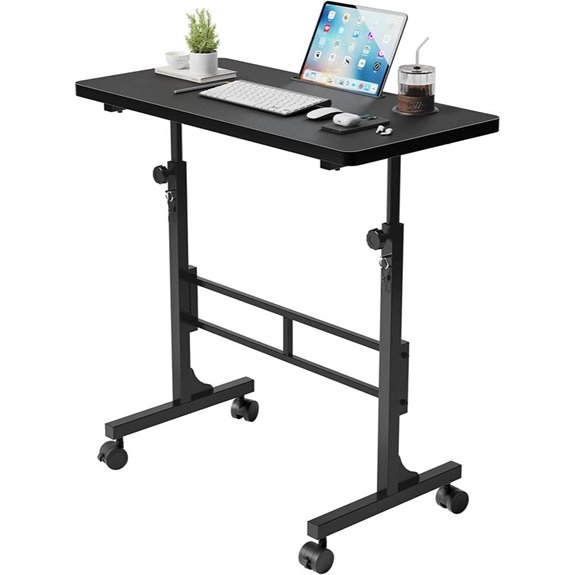 Furmax Portable Adjustable Standing Desk with Lockable Wheels
