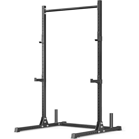 Adjustable Squat Rack with Pull-Up Bar for Home Gym