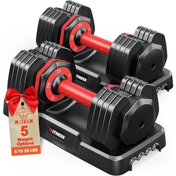 Adjustable Dumbbell Set with 2 Weights for Home Gym
