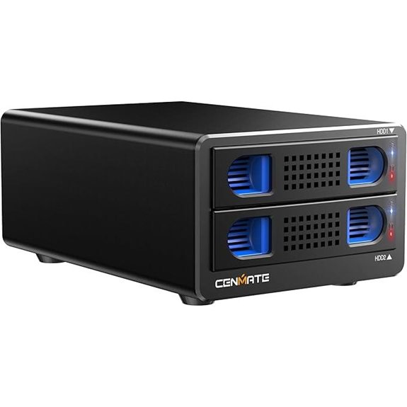 Aluminum Dual Bay 10Gbps SATA HDD/SSD Enclosure