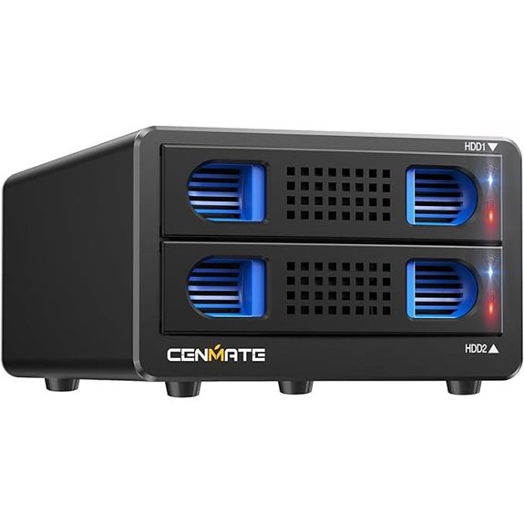 Aluminum Dual Bay RAID Hard Drive Enclosure