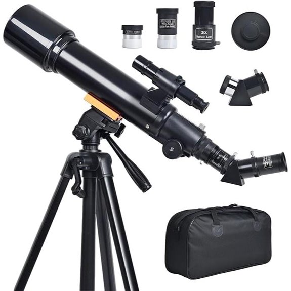 Beginner 70mm Refractor Telescope with Remote and Carrying Bag