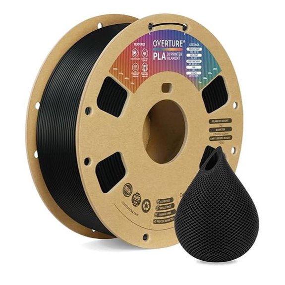 OVERTURE PLA Filament 1.75mm 1kg Spool Black