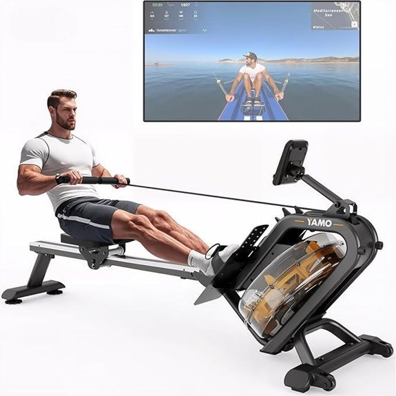 YAMO Water Rowing Machine with Bluetooth & Tablet Holder