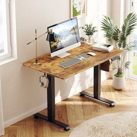 Veken Adjustable Electric Standing Desk Brown