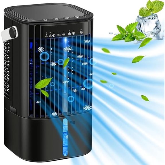 Portable Mini Air Conditioner with 7 Colors and Timer