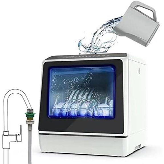 Portable Countertop Dishwasher with 5 Programs