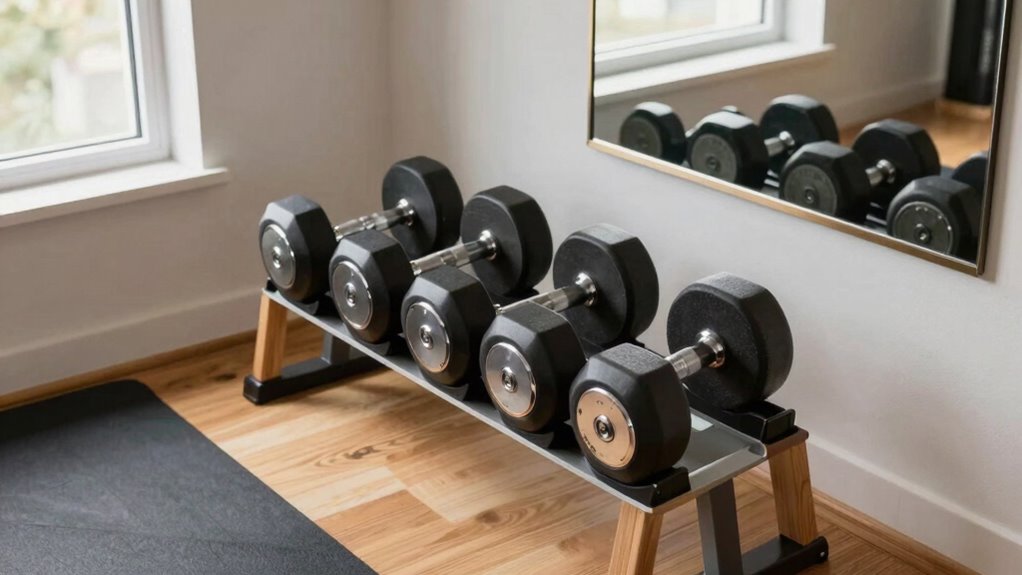 compact space saving dumbbells