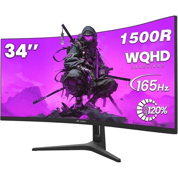 CRUA 34 Curved Gaming Monitor 165Hz WQHD
