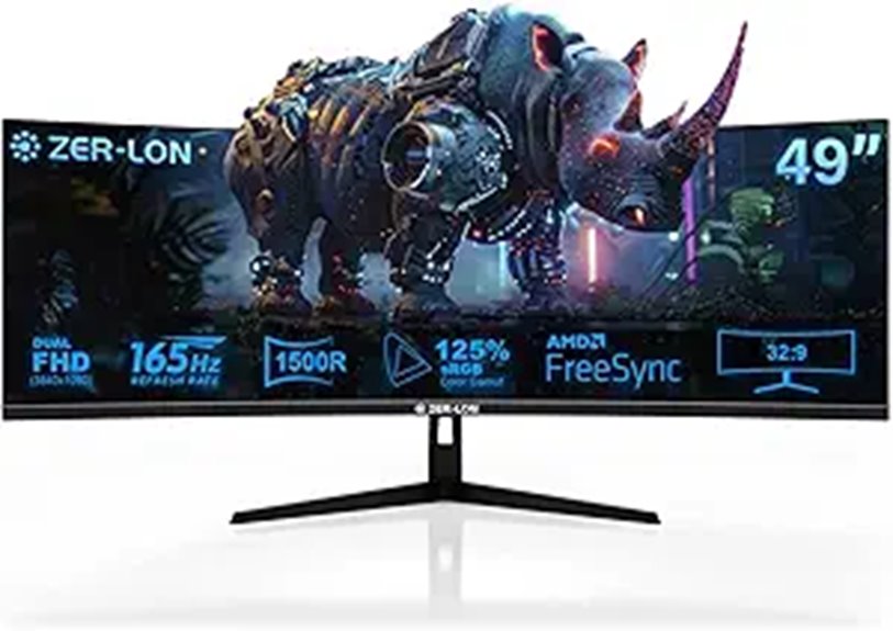 49-Inch Curved Ultrawide Gaming Monitor with HDR and FreeSync