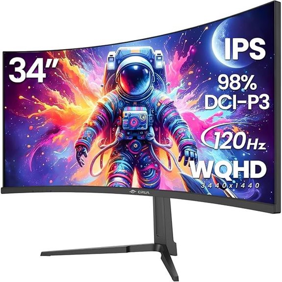CRUA 34 Curved WQHD Gaming Monitor with FreeSync