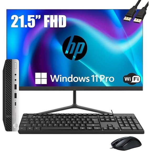 HP ProDesk 600 G3 Mini Desktop & 21.5 FHD Monitor Bundle