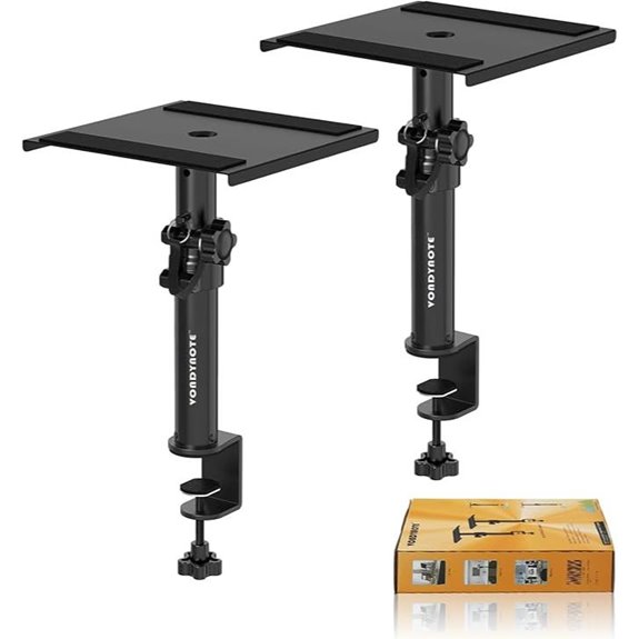 Set of 2 Adjustable Desktop Clamp Speaker Stands